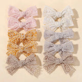 10-Pack Bow Hair Clips for Girls, 3.26 in, Random Colors