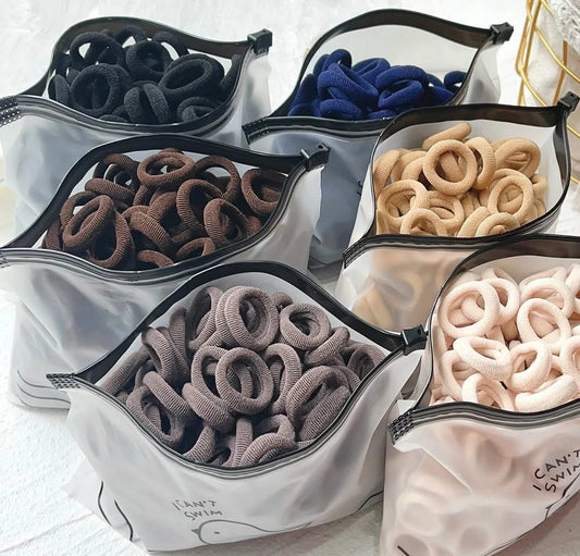 Kids Elastic Hair Bands, 20/50 Pack – Colorful, Snag-Free