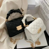Mini PU Leather Chain Crossbody Bag - Quilted Shoulder Purse