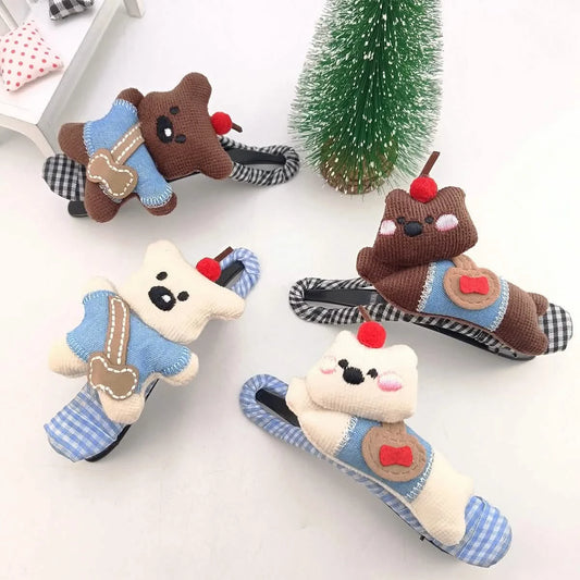 Cartoon Dog Bow Duckbill Hair Clip Barrette for Women & Girls