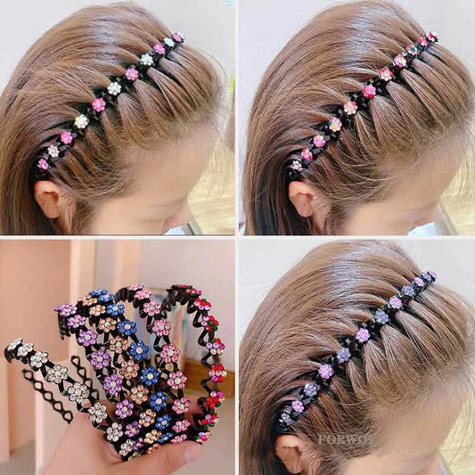 Rhinestone & Pearl Non-Slip Flower Headband
