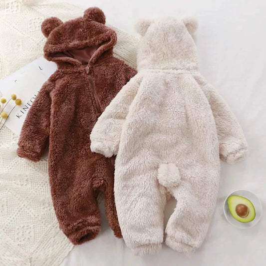 Cute Bear Baby Romper Zipper Jumpsuit 0-24 Months