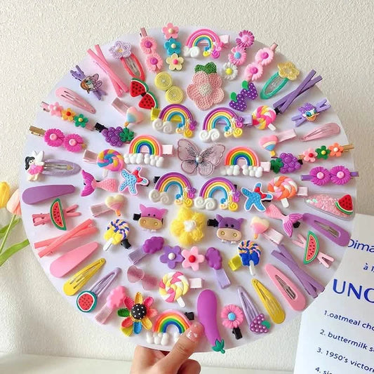 Cartoon Flower & Fruit Hair Clip Set for Kids | Barrettes