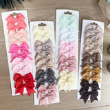 10-Piece Kids Bow Hair Clips – Handmade Solid Colors