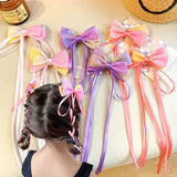 Chinese-Style Gradient Bow Tassel Hairpins | Cute Barrettes