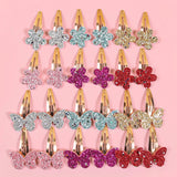 24-Piece Glitter Flower & Butterfly Hair Clips Set