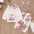 Baby Girl 3-Piece Hooded Floral Outfit 0-18 Months