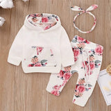 Baby Girl 3-Piece Hooded Floral Outfit 0-18 Months