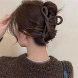 13cm Matte Bow Hair Claw Clip – Vintage Ribbon Barrette