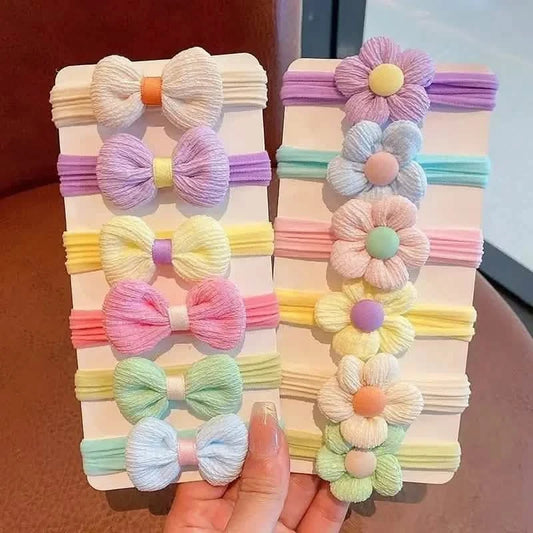 Kids Flower Hair Ties, Soft Elastic Ponytail Bands