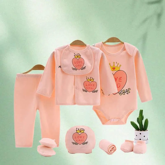 Newborn 10-Piece Unisex Cotton Bodysuit & Pants Set