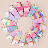 Unicorn Rainbow Glitter BB Hair Clips Set (16pcs)