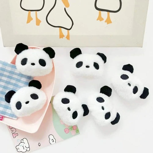Plush Panda Hair Clip – Cute Autumn/Winter Snap Clip