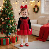 Baby Girl Christmas Flower Dress Imitation Two-Piece (3M-3Y)