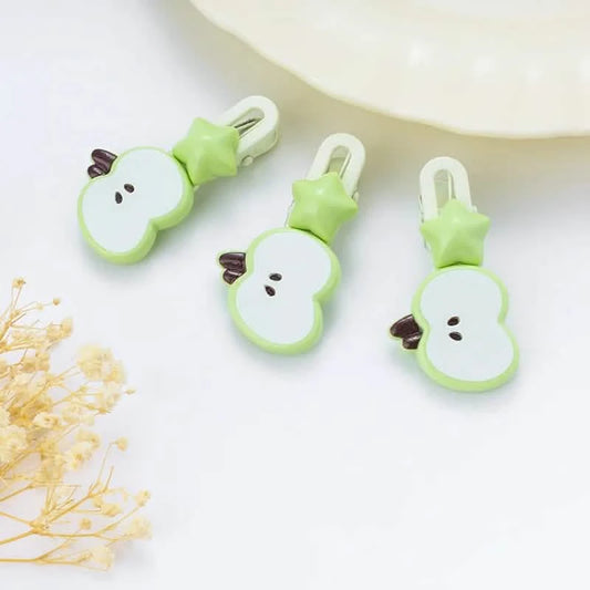 Cute Apple Duckbill Hair Clips (2-Pack) – Green & Red