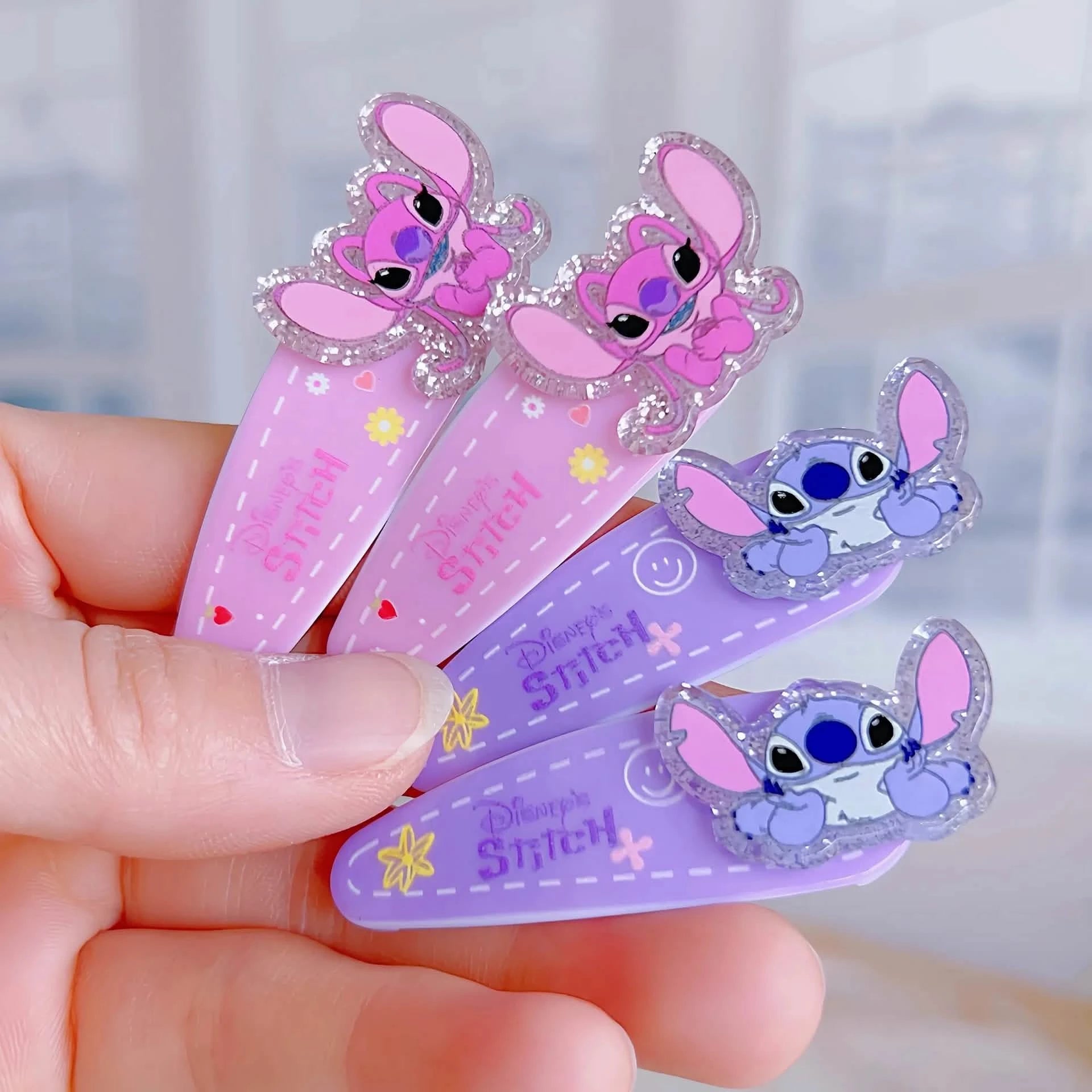 Cute Stitch & Angel Hair Clips – Kids Cartoon Barrettes