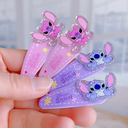 Cute Stitch & Angel Hair Clips – Kids Cartoon Barrettes