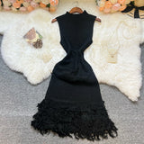 YuooMuoo Women Dress 2026 New Summer Fashion Sexy Openwork Stitching Sleeveless Bodycon Party Dress Korean Lady Beach Vestidos