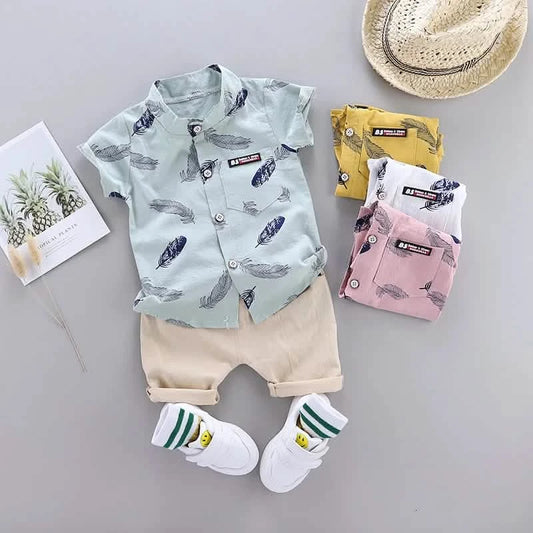 Baby Feather Print Summer Set (0-3 yrs)