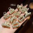 10-Pack Rhinestone Alloy Mini Hair Clips
