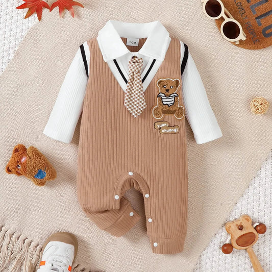 Baby Boy Gentleman Teddy Jumpsuit, 0-18 Months
