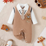 Baby Boy Gentleman Teddy Jumpsuit, 0-18 Months