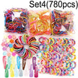 780-Piece Kids Hair Accessories Set – Cute Bands & Scrunchies