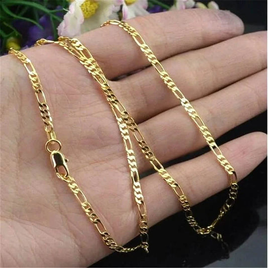 18k Gold-Filled 4mm Figaro Chain Necklace (16–30 in)