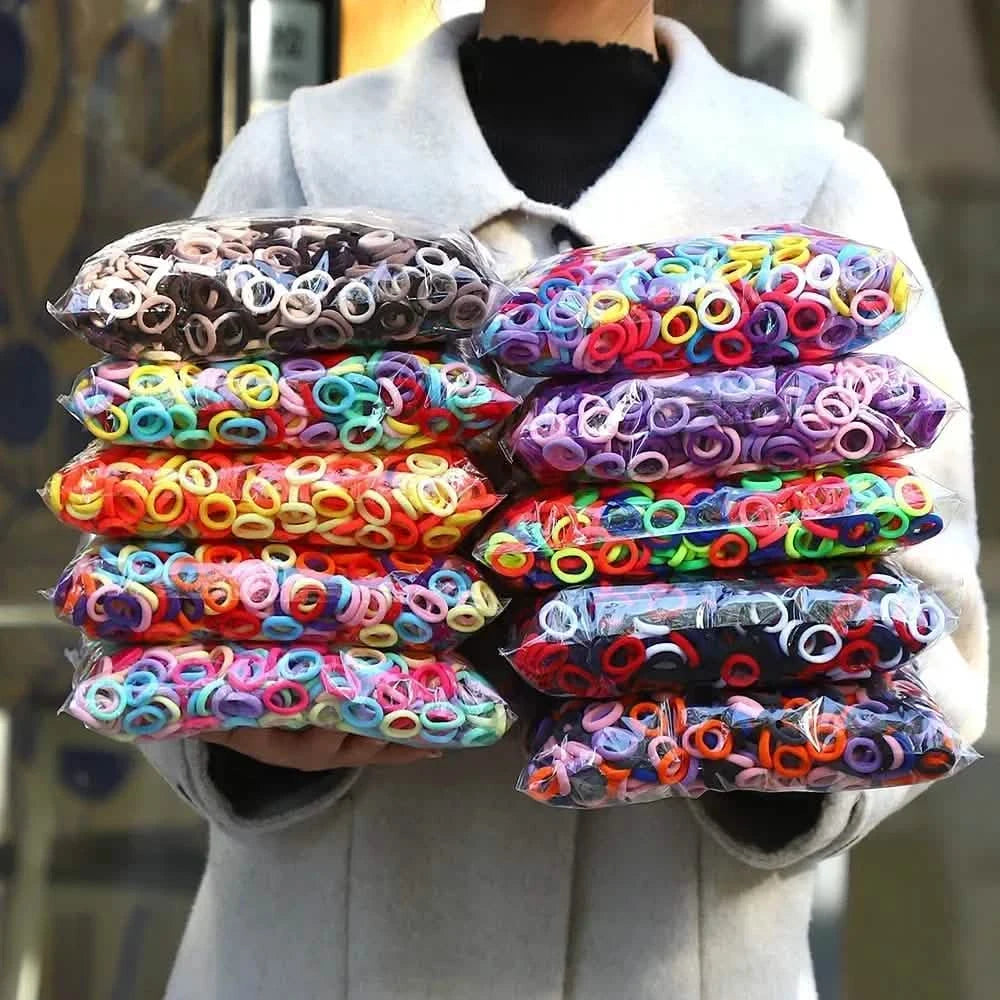 50-Pack Colorful Elastic Hair Ties for Kids