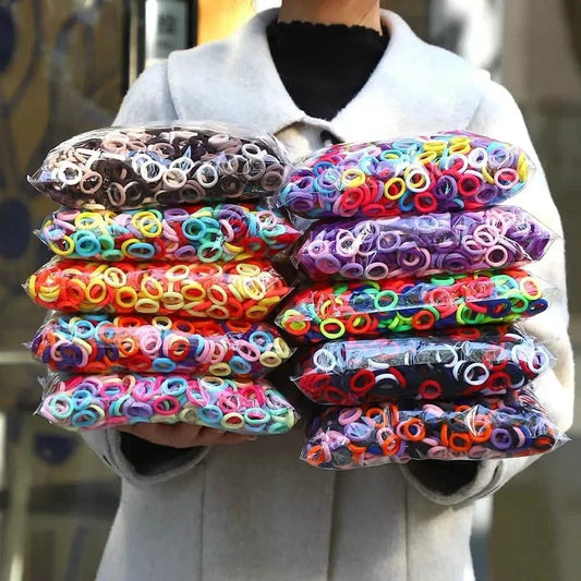 50-Pack Colorful Elastic Hair Ties for Kids