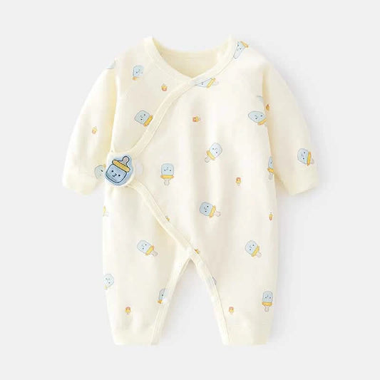 Cotton Newborn Romper 0-6M — Unisex Print