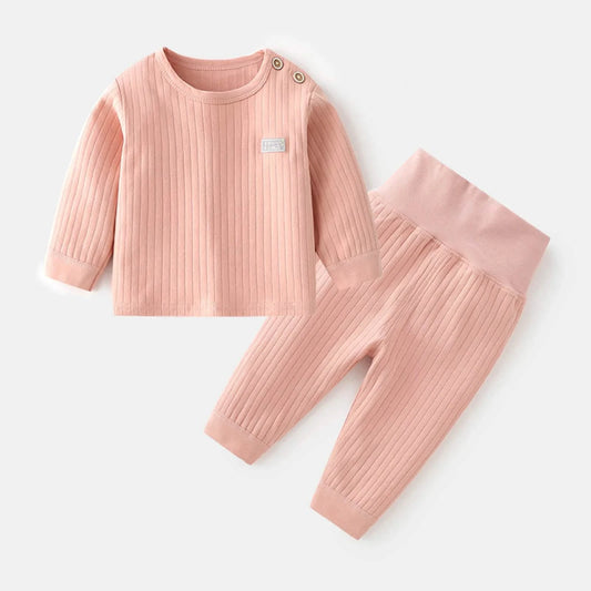 Baby Thermal Pajama Set - Warm Candy-Color Sleepwear