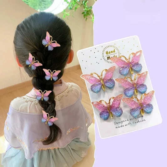 5PCS Cute Sweet Stereoscopic Color Gradient Baby Hairpins Kids Hair Clips Children Headwear Princess Barrette Girls Accessories
