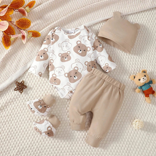 Baby Boy Little Bear 4-Piece Newborn Set (0-9 Months)