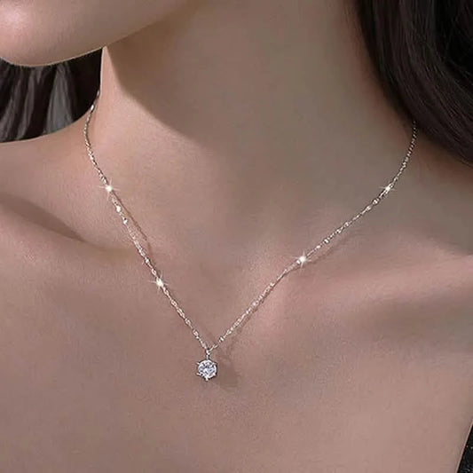 Sterling silver–plated AAA zircon necklace