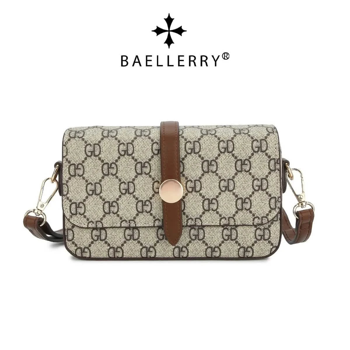 Women's Baellerry Large Checkered Crossbody Bag, Magnetic Clasp
