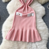 YuooMuoo Brand Fashion Knitted Mermaid Dress 2026 New Elegant V-neck Buttons Ribbed Sweater Dress Lady Bodycon Party Vestidos