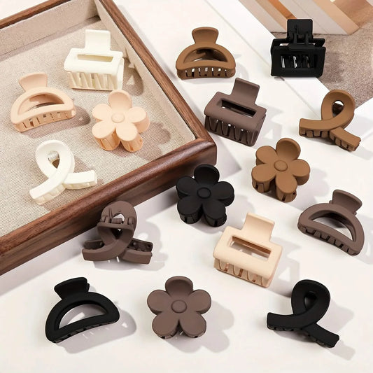 5-Piece Matte Flower Hair Claw Clips for Thin Hair