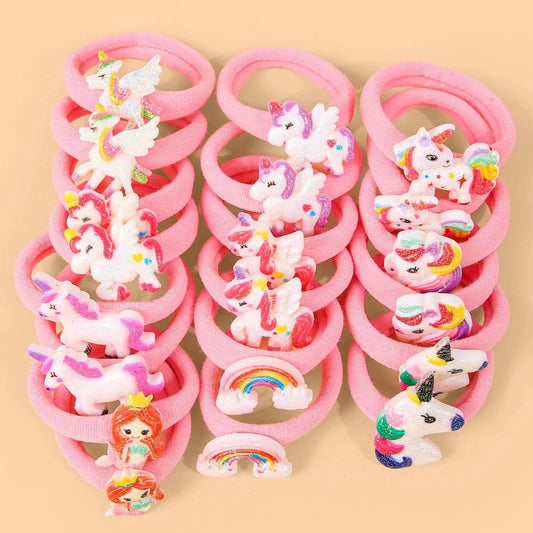 10-Pack Unicorn Hair Ties for Girls