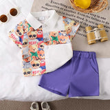Baby Boy Teddy Bear 2-Piece Short Set