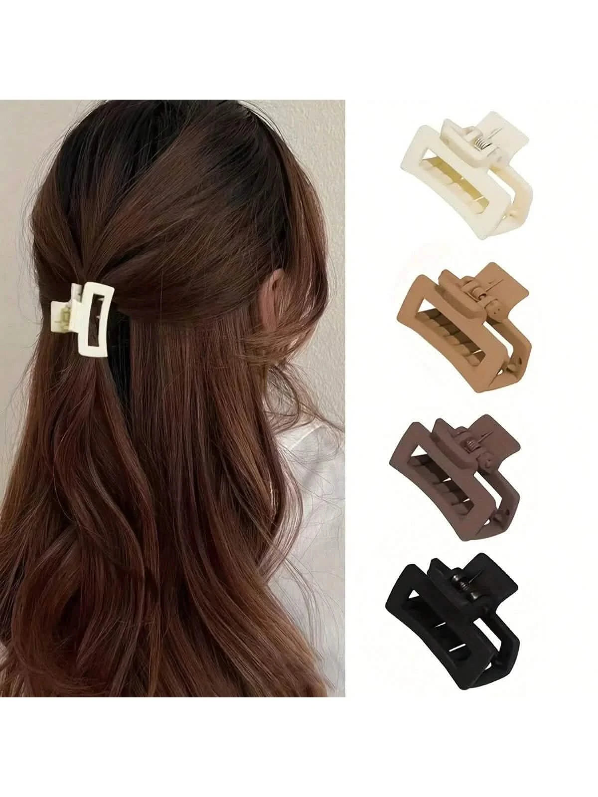4-Pack Matte Mini Square Hair Clips