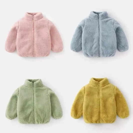 Warm Plush Coat for Kids - Fashionable & Cozy