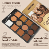 9-Color Makeup Palette Kit – 6 Contour Shades & 3 Highlighters – Long-Lasting Waterproof Beauty Tool for Women
