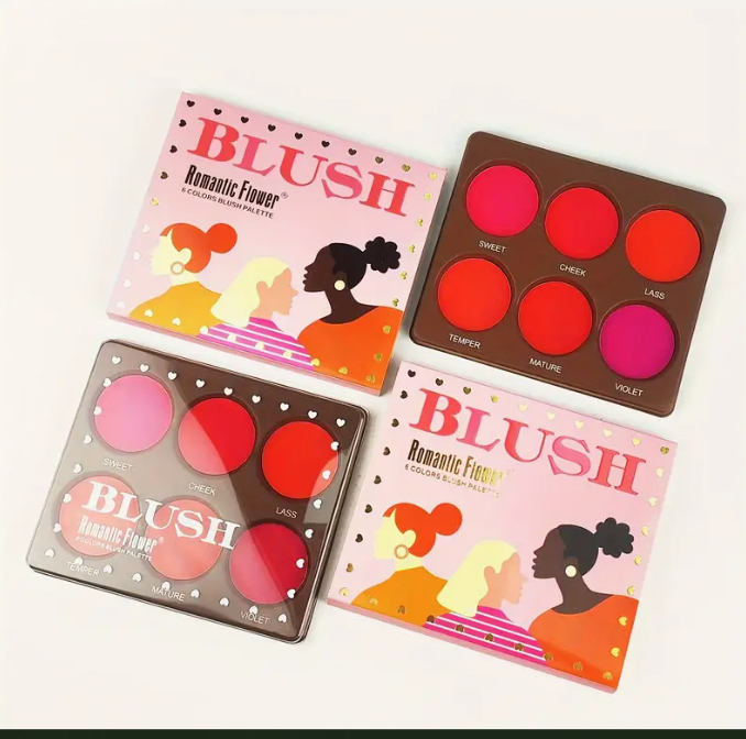 6-Color Waterproof Matte Blush Palette – Buildable Coverage, Long-Lasting & Natural Finish