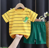 Kids Summer Clothes Set – Baby Boy/Girl Cotton T-Shirt & Shorts, Cartoon Design