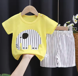 Kids Summer Clothes Set – Baby Boy/Girl Cotton T-Shirt & Shorts, Cartoon Design