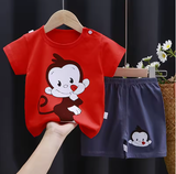 Kids Summer Clothes Set – Baby Boy/Girl Cotton T-Shirt & Shorts, Cartoon Design