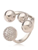 2025 Geometric Ball Ring for Women – Silver/Gold High Polish Zircon Copper Ring | Unique Fashion Jewelry