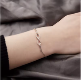 Adjustable Infinity Bracelet for Women – Crystal Figure 8 Design with Micro-Inset Zircon | Elegant Hand Jewelry