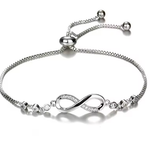 Adjustable Infinity Bracelet for Women – Crystal Figure 8 Design with Micro-Inset Zircon | Elegant Hand Jewelry